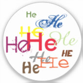 Hij of aangepaste voornaamwoord overal sticker (Voorkant)