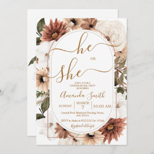 Hij of zij Arch Boho Floral Gender Reopenbaart zic Kaart