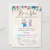 Hij of zij Baby Bunny Gender Reopenbaart zich Kaart (Voorkant)