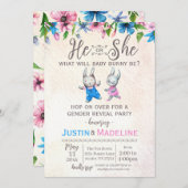 Hij of zij Baby Bunny Gender Reopenbaart zich Kaart (Voorkant / Achterkant)