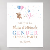 Hij of zij Baby Gender onthullen Party Welcome Pos Poster (Voorkant)