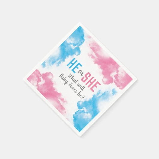 Hij of zij Baby gender openbaren rookbom blauw roz Servet (Hoek)