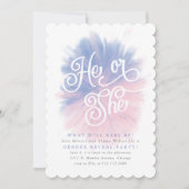 Hij of zij Baby Gender Reveal Party Bomb Invitatio Kaart (Voorkant)