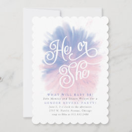 Hij of zij Baby Gender Reveal Party Bomb Invitatio Kaart
