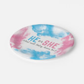 Hij of zij Baby Geslacht Rook Bomb Papieren Bordje (Gekanteld)