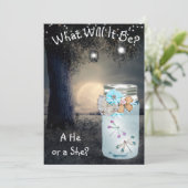 Hij of zij, Baby shower Gender Reveal Dragonfly Kaart (Staand voorkant)