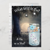 Hij of zij, Baby shower Gender Reveal Dragonfly Kaart (Voorkant / Achterkant)