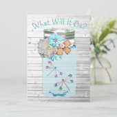 Hij of zij, Baby shower Gender Reveal Dragonfly Kaart (Staand voorkant)