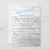 Hij of zij, Baby shower Gender Reveal Dragonfly Kaart (Achterkant)