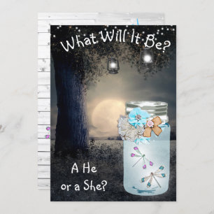 Hij of zij, Baby shower sekse onthullen Dragonfly Kaart