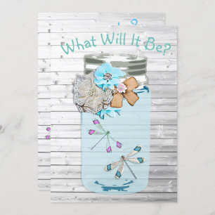 Hij of zij, Baby shower sekse onthullen Dragonfly Kaart