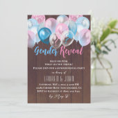 Hij of zij Ballon Gender Reopenbaart Uitnodiging (Staand voorkant)