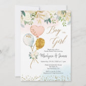 Hij of zij Ballon Gender Reopenbaart Uitnodiging (Voorkant)