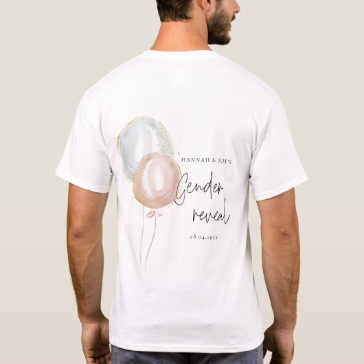 Hij of zij ballon geslacht onthullen familie oom t-shirt (Achterkant)