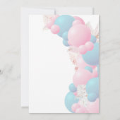 Hij of Zij Ballon Modern Gender reveal party Kaart (Achterkant)