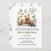 Hij of zij Beer Geslacht onthullen kleine welp Kaart (Voorkant / Achterkant)