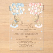 Hij of zij Beer geslachtsonthulling Acryl Uitnodigingen (Voorkant)