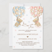 Hij of zij Beer thema genderonthulling Kaart (Voorkant)