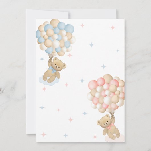 Hij of zij Beer thema genderonthulling Kaart (Achterkant)