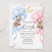 Hij of zij Beer uitnodiging, gender reveal Kaart (Voorkant)