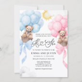 Hij of zij Beer uitnodiging, gender reveal Kaart (Voorkant)