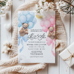 Hij of zij Beer uitnodiging, gender reveal Kaart<br><div class="desc">Geslacht onthullen uitnodiging, met waterverf beren en bogen. Dit prachtige collectie is ideaal om de genderonthulling in stijl en elegantie te vieren. De uitnodiging is afgedrukt op hoogwaardig karton, wat zorgt voor een luxe en gedenkwaardige uitnodiging voor de aanstaande ouders en hun gasten. Om het beer-thema te voltooien, omvat ons...</div>