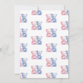 Hij of zij Blauw en Roze Beer Gender Reveal Party Kaart (Achterkant)