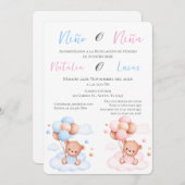 Hij of zij Blauw of Roze Genderonthulling Uitnodig Kaart (Voorkant / Achterkant)