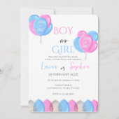 Hij of zij Blauw of Roze Genderonthulling Uitnodig Kaart (Voorkant)