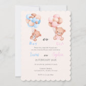 Hij of zij Blauw of Roze Genderonthulling Uitnodig Kaart (Voorkant)