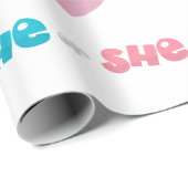 Hij of zij Blauw Roze Gender Reveal Party Cadeaupapier (Rol Hoek)