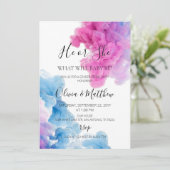 Hij of zij Blauw roze rookgeslacht laat inventivit Kaart (Staand voorkant)