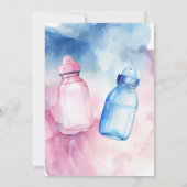Hij of zij Blue en Pink Baby Bottle Gender Reveal Kaart (Achterkant)