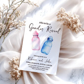 Hij of zij Blue en Pink Baby Bottle Gender Reveal Kaart
