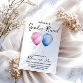 Hij of zij Blue en Pink Balloon Gender Reveal Kaart