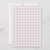 Hij of zij Blue Gingham Pink Pumpkin Gender Reveal Kaart (Achterkant)