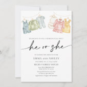 Hij of zij Boho Clothes Gender Reopenbaart uitnodi Kaart (Voorkant)