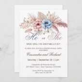 Hij of zij Boho Gender Reopenbaart partijuitnodigi Kaart (Voorkant / Achterkant)