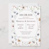 Hij of zij botanische waterverf, lente wilde bloem kaart (Voorkant)