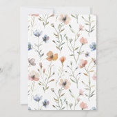 Hij of zij botanische waterverf, lente wilde bloem kaart (Achterkant)