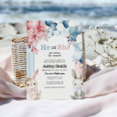 Hij of zij Bunny Gender Reveal Baby shower Kaart