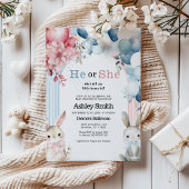 Hij of zij Bunny Gender Reveal Baby shower Kaart