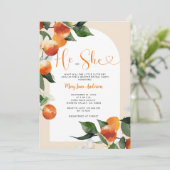 Hij of zij Citrus Oranje groen Geslacht onthullen Kaart (Staand voorkant)