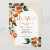 Hij of zij Citrus Oranje groen Geslacht onthullen Kaart (Voorkant / Achterkant)