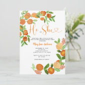 Hij of zij Citrus Oranje groen Geslacht onthullen Kaart (Staand voorkant)