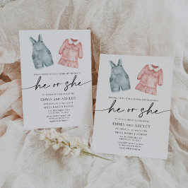 Hij of zij Clothes Gender Reopenbaart uitnodiging