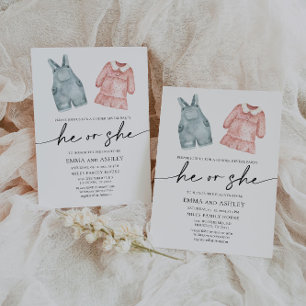 Hij of zij Clothes Gender Reopenbaart uitnodiging