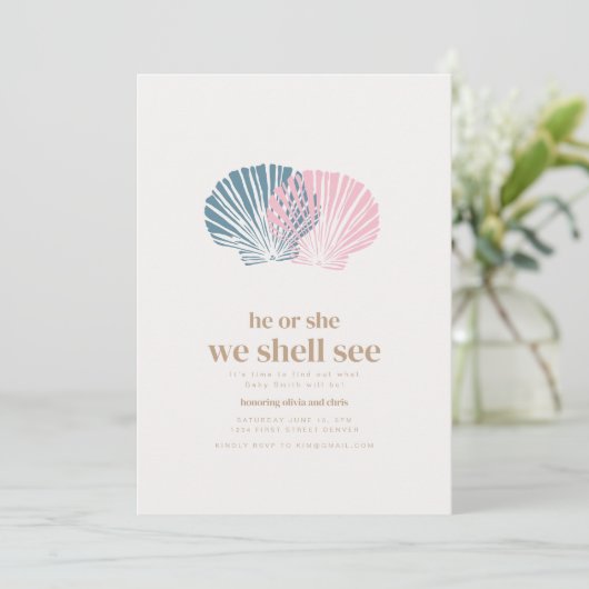 Hij of zij die we Shell zien Ocean Zee Gender Reve Kaart (Staand voorkant)