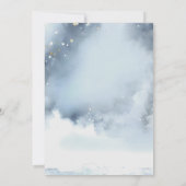 Hij of zij Dusty Blue Winter Ornament Gender Revea Kaart (Achterkant)