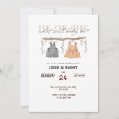 Hij of zij? Een plons van plezier! Roze & Blauwe W Kaart (Voorkant)